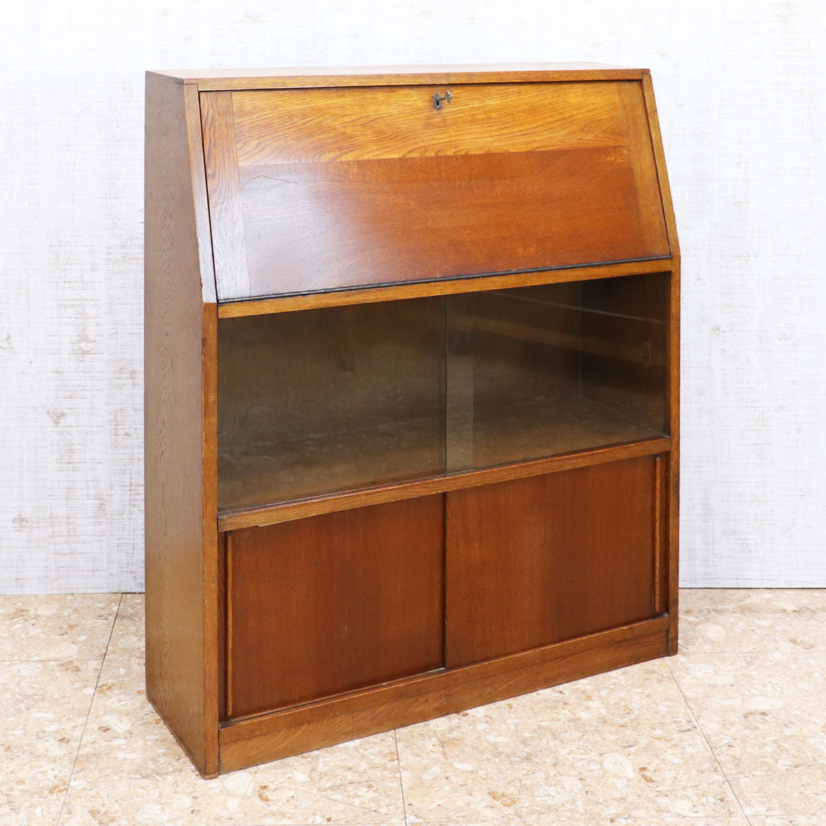 イギリス ヴィンテージ ライティングビューロー ブックケース – studio MID