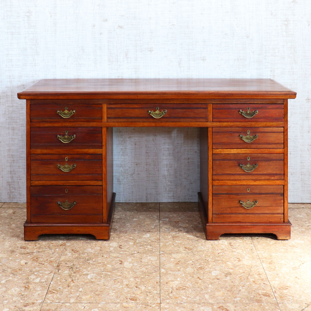 イギリス アンティーク ペディスタルデスク ライティングデスク