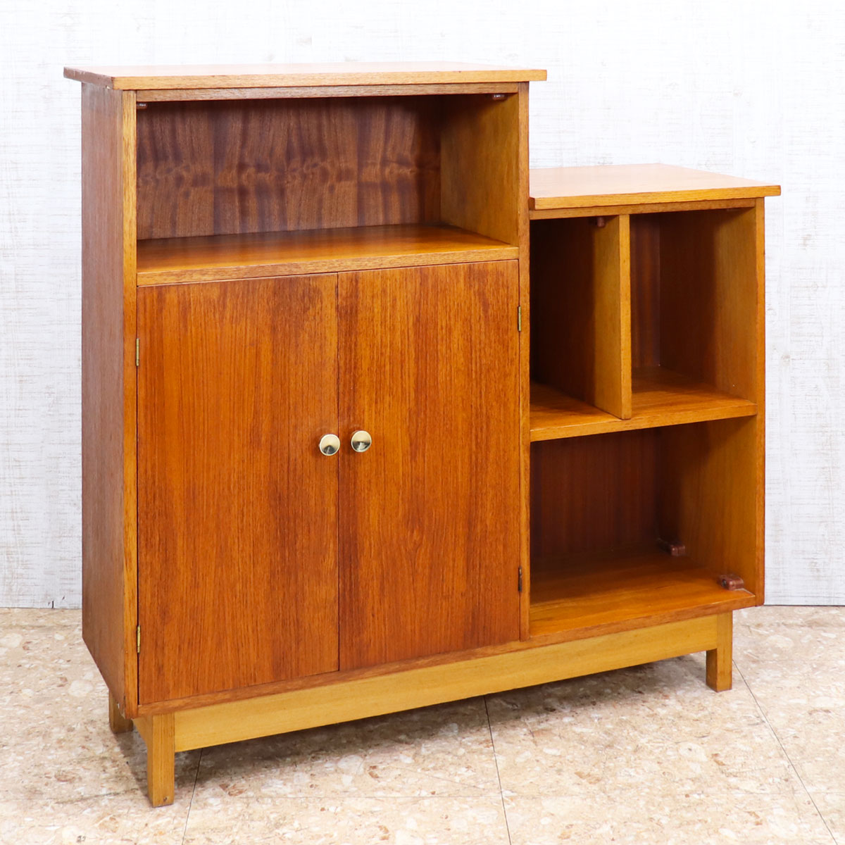 85675☆イギリス ヴィンテージ ブックシェルフ チーク 本棚 ブック