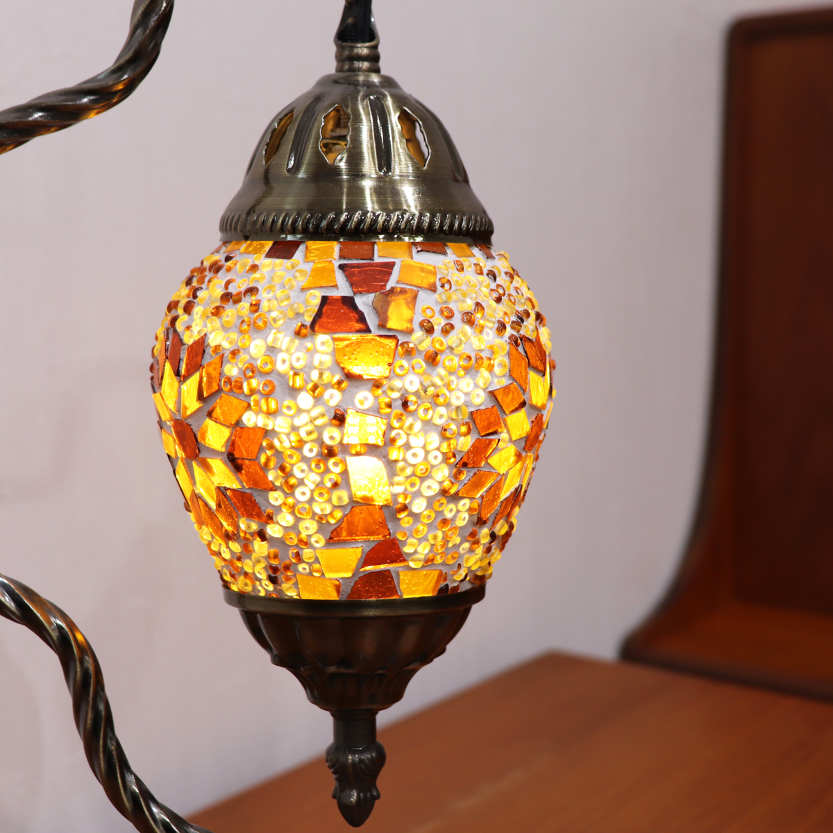 テーブルランプ ハンギングモザイクライト LED照明 イエロー