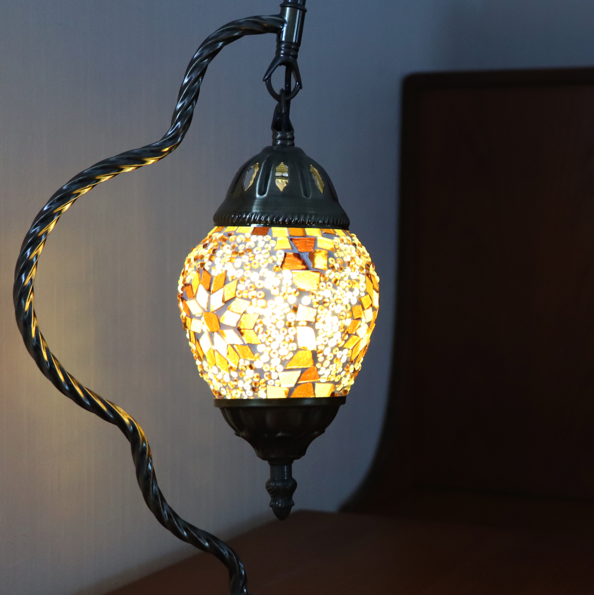 テーブルランプ ハンギングモザイクライト LED照明 イエロー