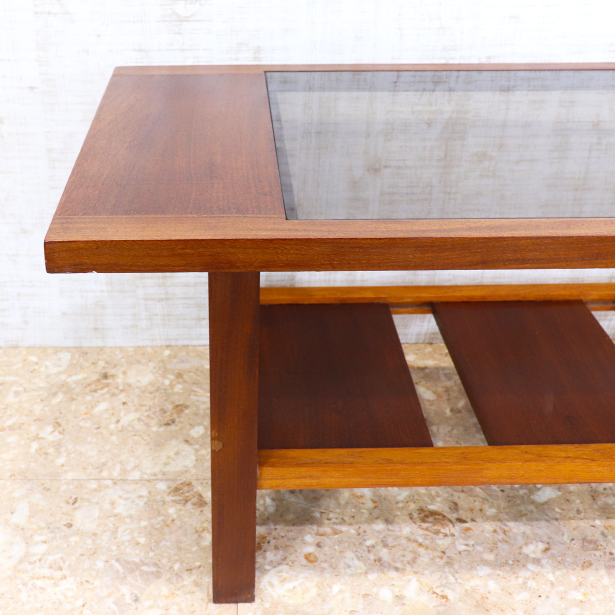 イギリス ヴィンテージ ガラストップ コーヒーテーブル – studio MID