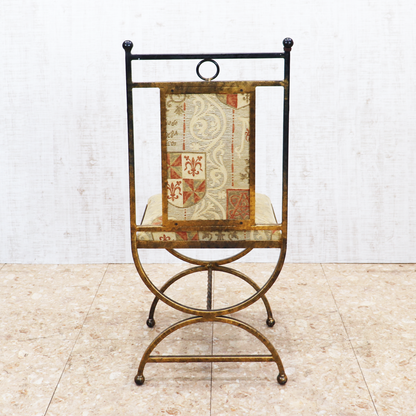 イギリス アンティーク アイアンフレームチェア ゴブラン織り