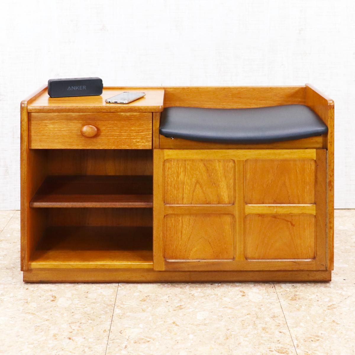 ヴィンテージ家具 ネイサン NATHAN テレフォンベンチ ミニキャビネット