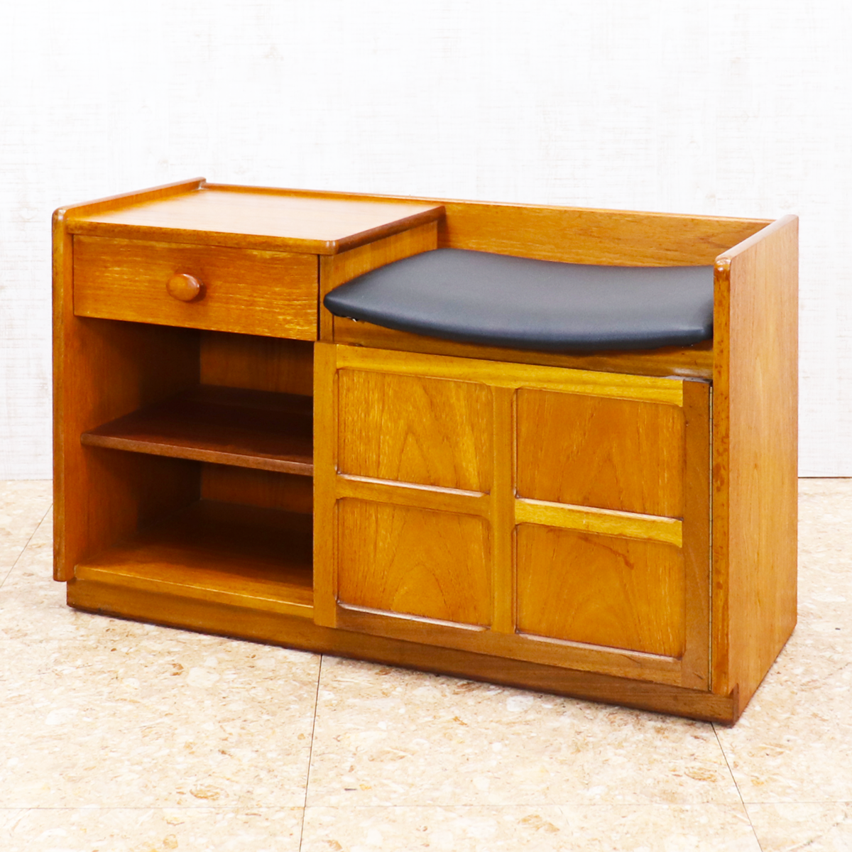 ヴィンテージ家具 ネイサン NATHAN テレフォンベンチ ミニキャビネット