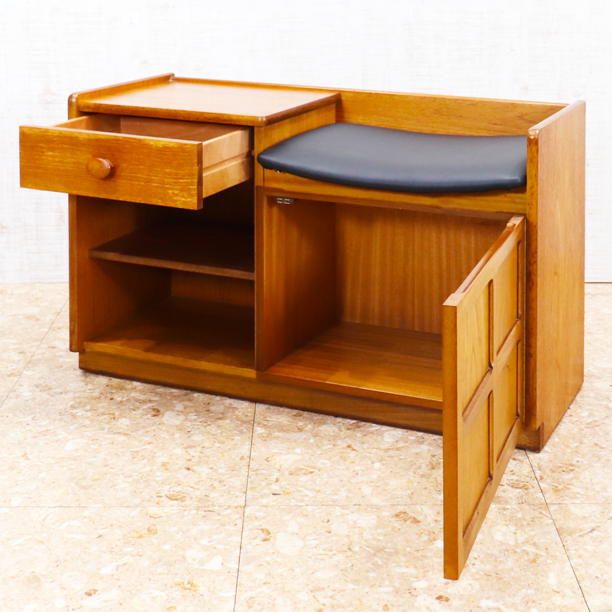 ヴィンテージ家具 ネイサン NATHAN テレフォンベンチ ミニキャビネット