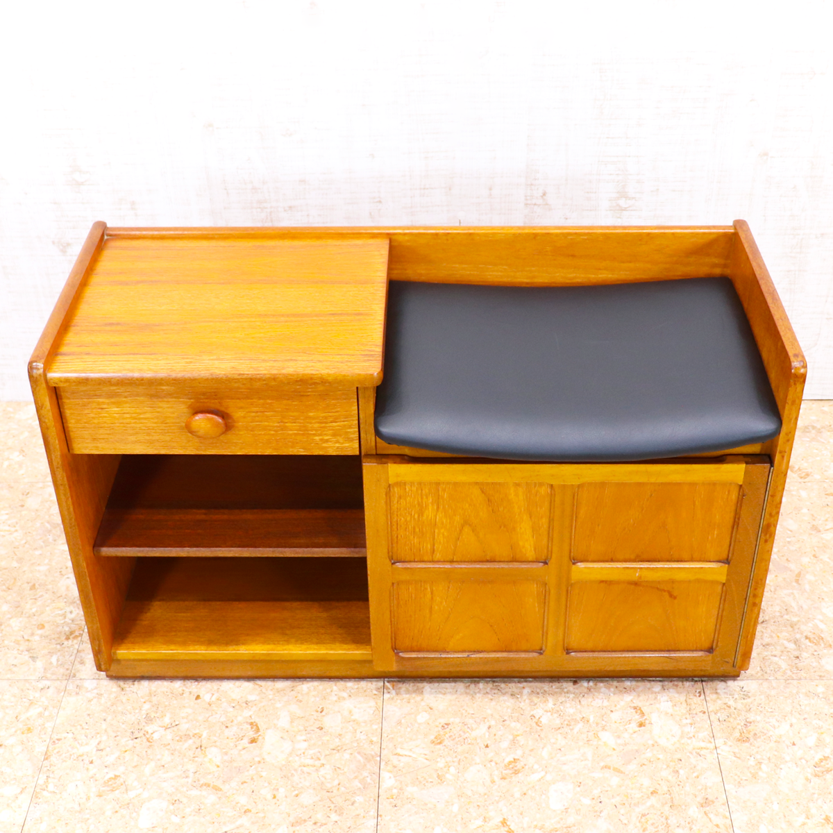 ヴィンテージ家具 ネイサン NATHAN テレフォンベンチ ミニキャビネット