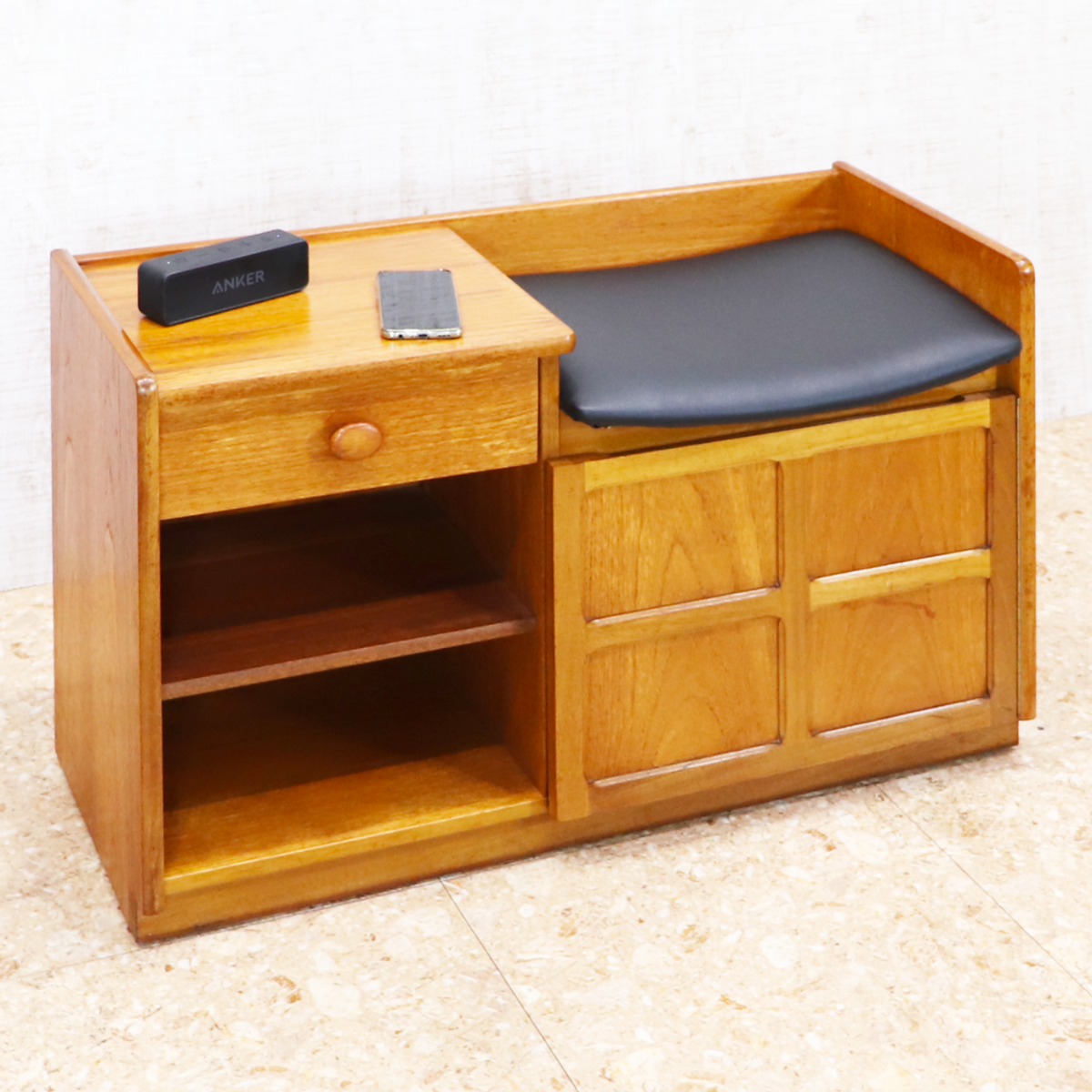 ヴィンテージ家具 ネイサン NATHAN テレフォンベンチ ミニキャビネット