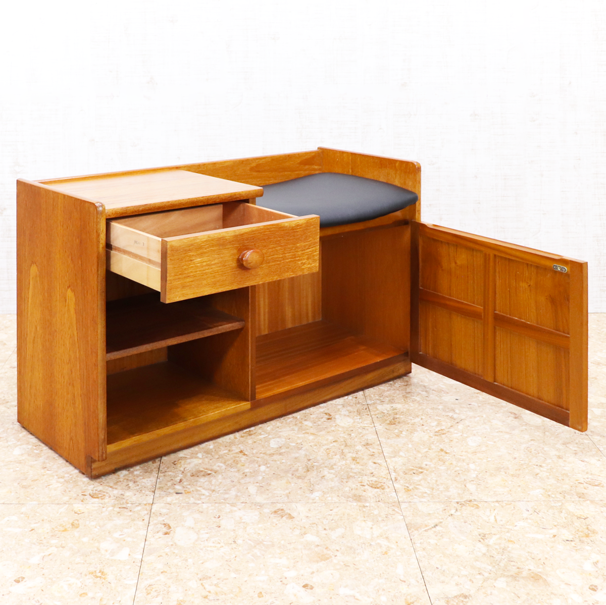 ヴィンテージ家具 ネイサン NATHAN テレフォンベンチ ミニキャビネット