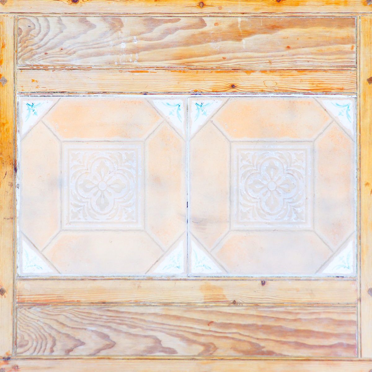 イギリス ヴィンテージ タイルトップ ダイニングテーブル オールドパイン アイアンフレーム