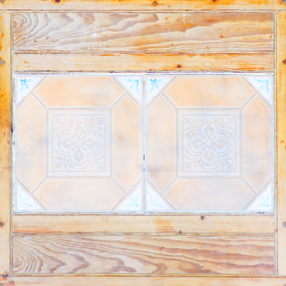 イギリス ヴィンテージ タイルトップ ダイニングテーブル オールドパイン アイアンフレーム