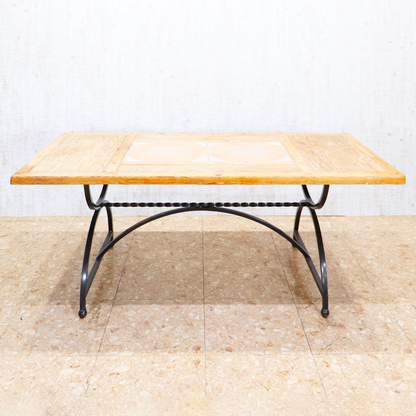 イギリス ヴィンテージ タイルトップ ダイニングテーブル オールドパイン アイアンフレーム