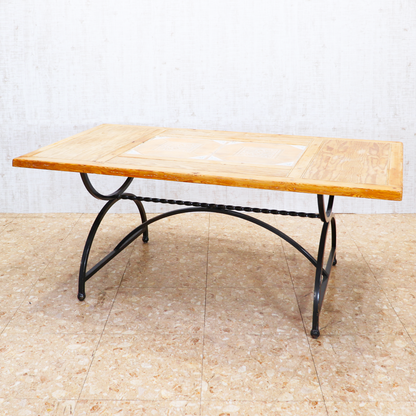 イギリス ヴィンテージ タイルトップ ダイニングテーブル オールドパイン アイアンフレーム