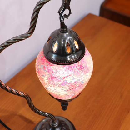 テーブルランプ ハンギングモザイクライト LED照明 ピンク