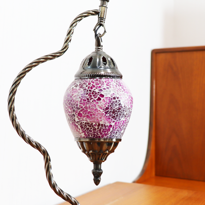 テーブルランプ ハンギングモザイクライト LED照明 ピンク