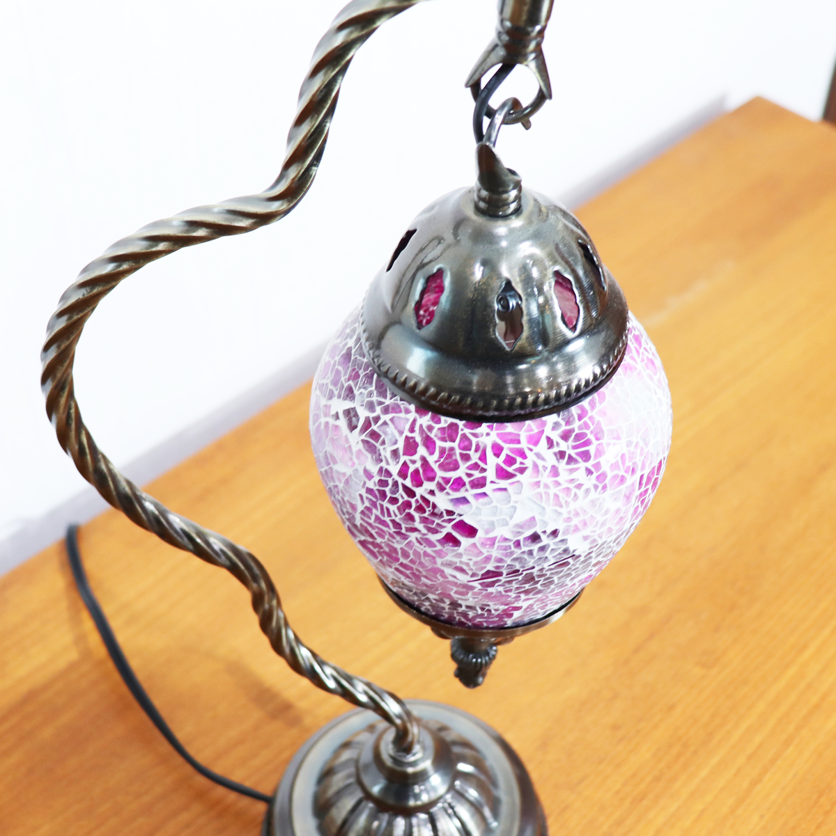 テーブルランプ ハンギングモザイクライト LED照明 ピンク