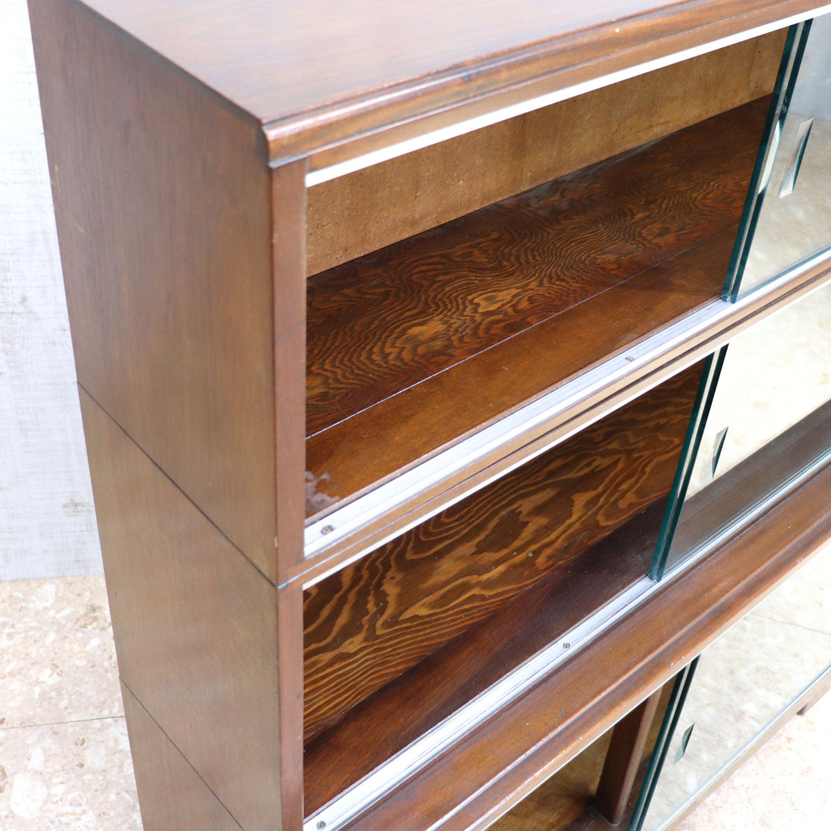 Minty of Oxford ガラス ブックケース 3段