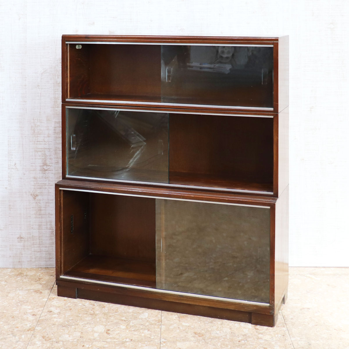 Minty of Oxford ガラス ブックケース 3段