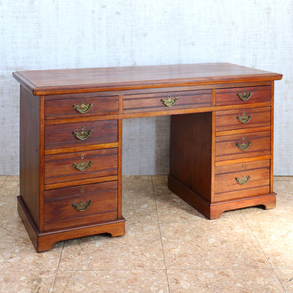 イギリス アンティーク ペディスタルデスク ライティングデスク