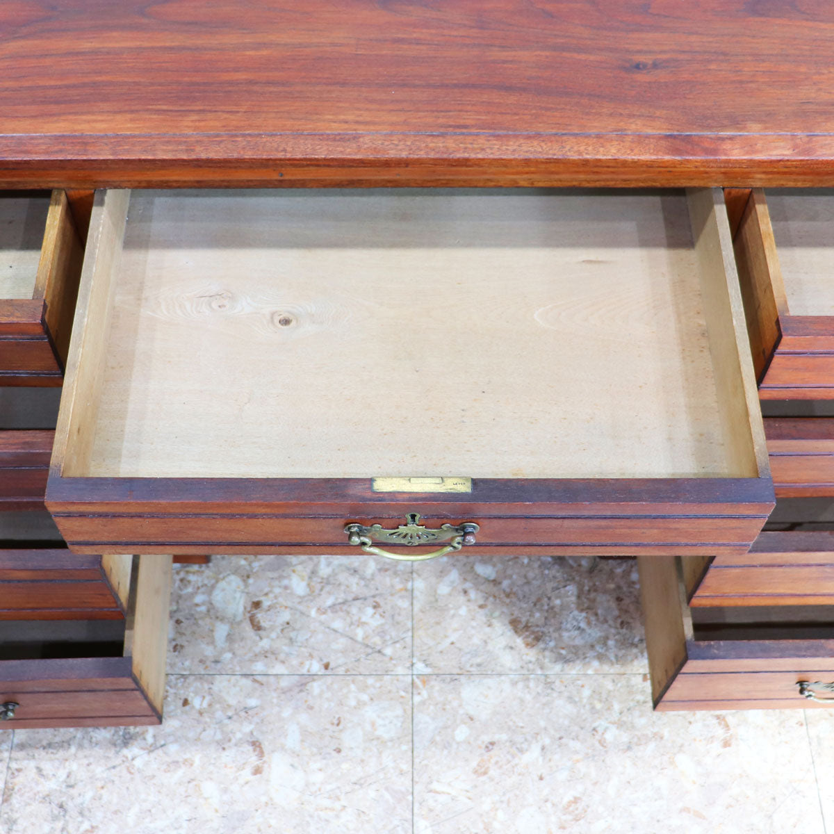 イギリス アンティーク ペディスタルデスク ライティングデスク