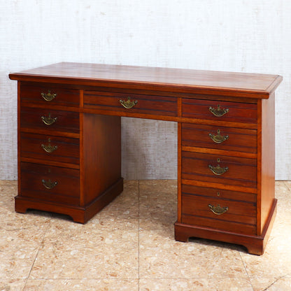 イギリス アンティーク ペディスタルデスク ライティングデスク