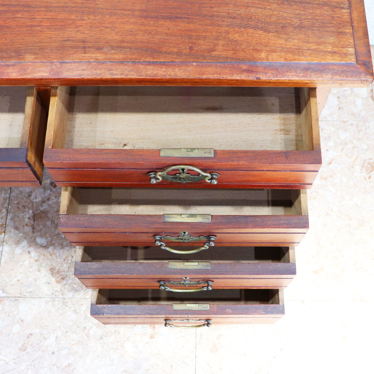 イギリス アンティーク ペディスタルデスク ライティングデスク