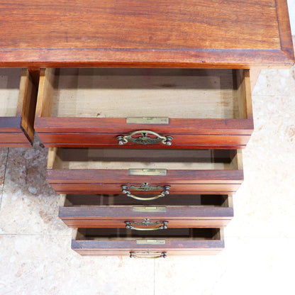 イギリス アンティーク ペディスタルデスク ライティングデスク