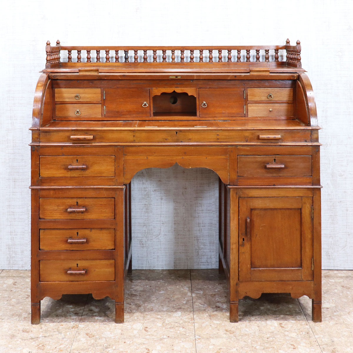 イギリス アンティーク バレルロールデスク