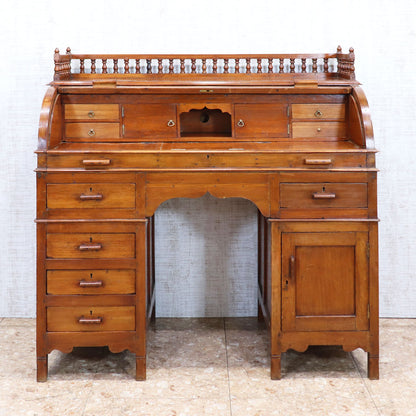 イギリス アンティーク バレルロールデスク