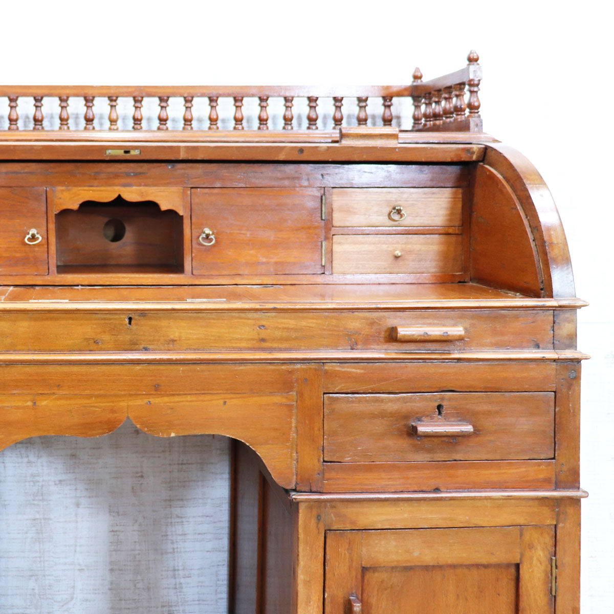 イギリス アンティーク バレルロールデスク