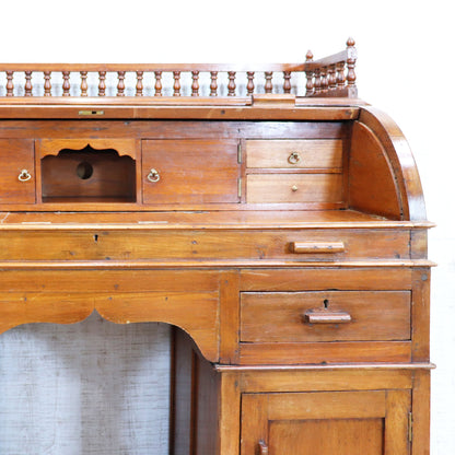 イギリス アンティーク バレルロールデスク