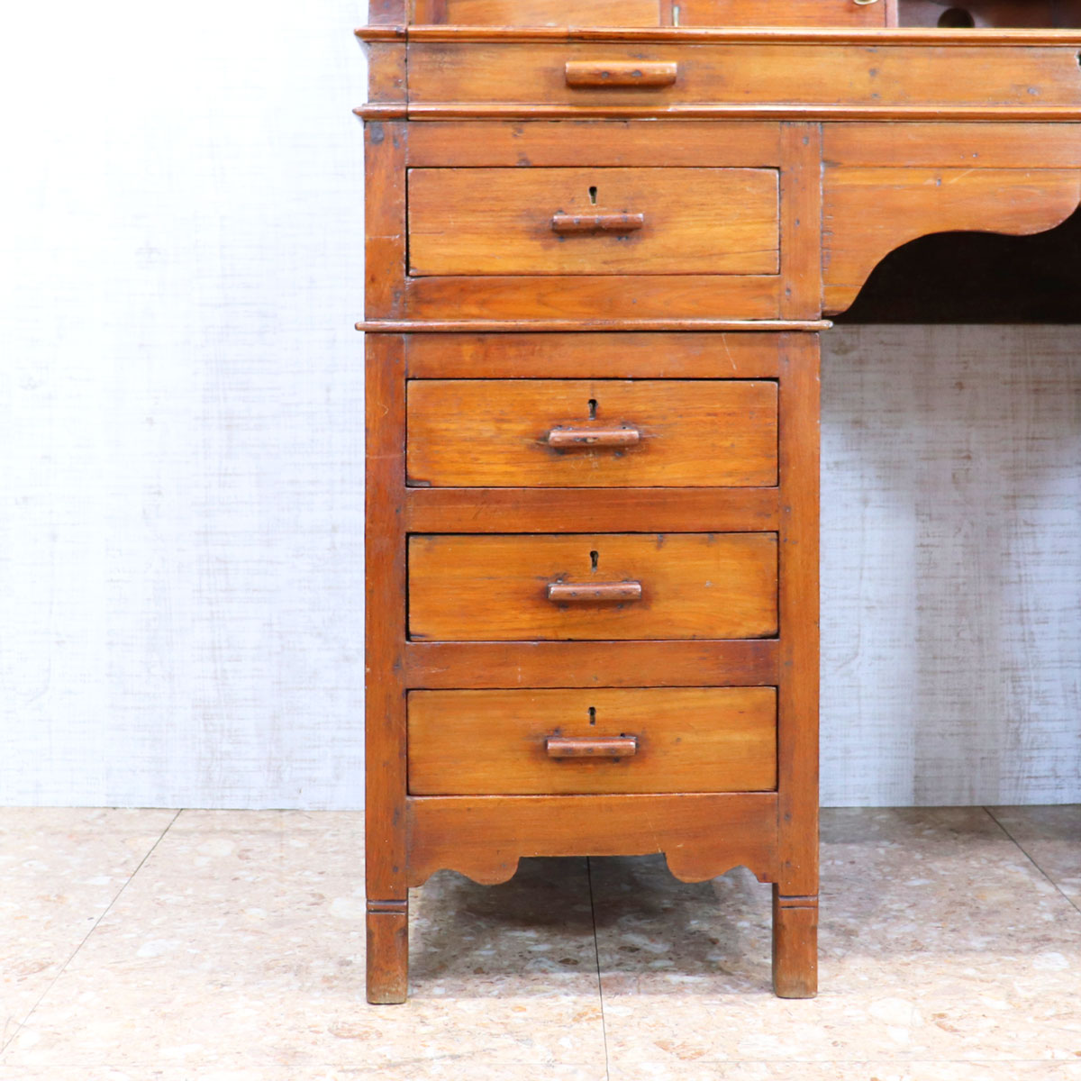 イギリス アンティーク バレルロールデスク