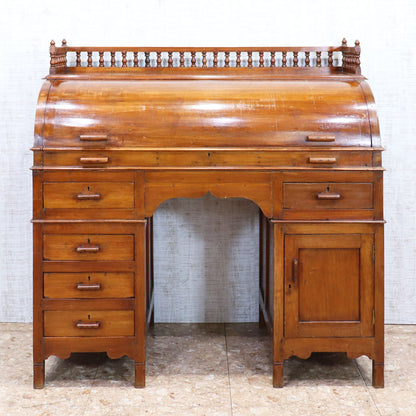 イギリス アンティーク バレルロールデスク