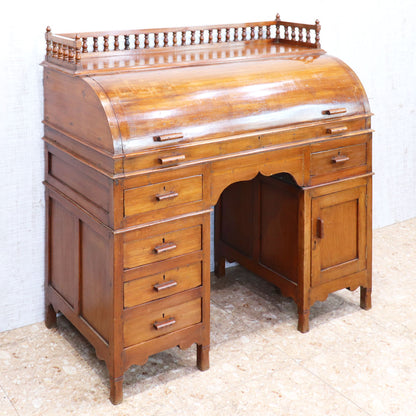 イギリス アンティーク バレルロールデスク