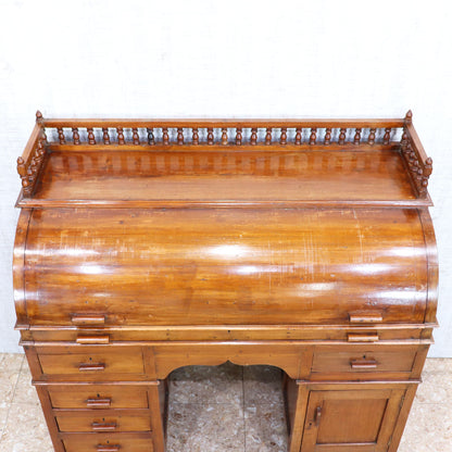 イギリス アンティーク バレルロールデスク