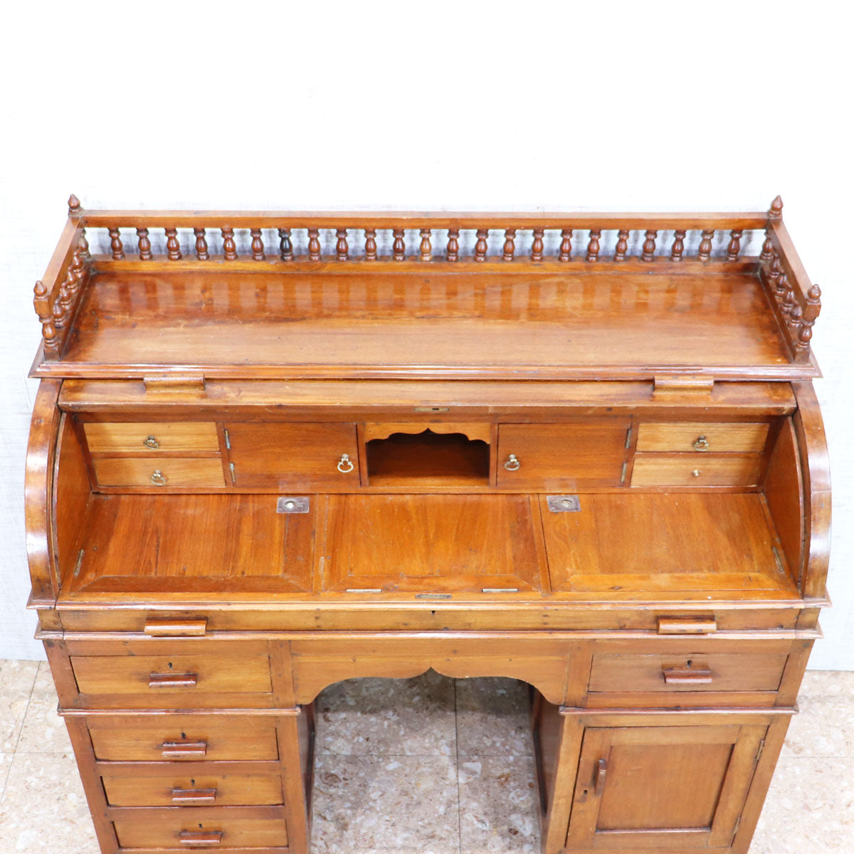 イギリス アンティーク バレルロールデスク