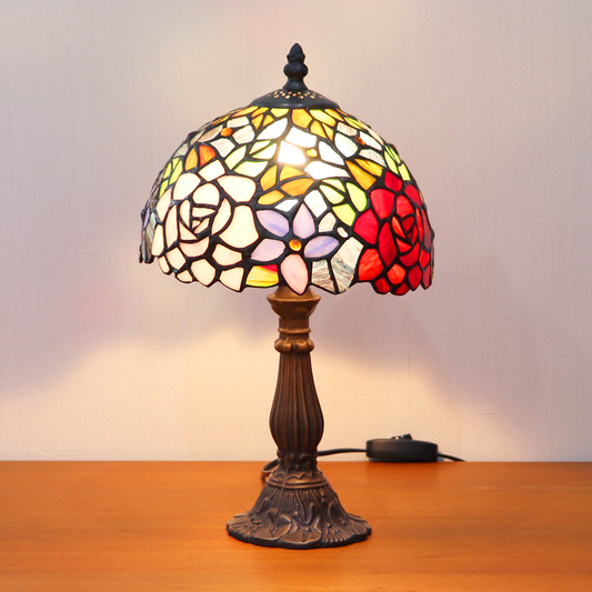テーブルランプ ステンドグラスランプ アンティークローズ 8インチ